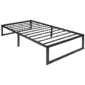14 Inch Metal Platform Bed Frame - No Box Spring Needed with Steel Slat Support and Quick Lock Functionality (Twin), XU-BD10001-T-GG