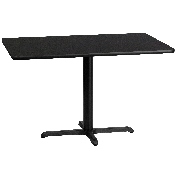 30'' x 48'' Rectangular Black Laminate Table Top with 23.5'' x 29.5'' Table Height Base, XU-BLKTB-3048-T2230-GG