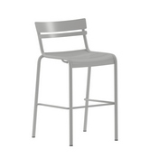 Nash Commercial Grade Silver Metal Indoor-Outdoor Bar Height Stool with 2 Slats, XU-CH-10318-B-SIL-GG