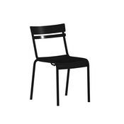 Nash Commercial Grade Steel Stack Chair, Indoor-Outdoor Armless Chair with 2 Slat Back in Black, XU-CH-10318-BK-GG