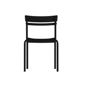 Nash Commercial Grade Steel Stack Chair, Indoor-Outdoor Armless Chair with 2 Slat Back in Black, XU-CH-10318-BK-GG