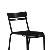 Nash Commercial Grade Steel Stack Chair, Indoor-Outdoor Armless Chair with 2 Slat Back in Black, XU-CH-10318-BK-GG