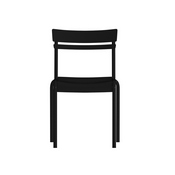 Nash Commercial Grade Steel Stack Chair, Indoor-Outdoor Armless Chair with 2 Slat Back in Black, XU-CH-10318-BK-GG