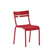 Nash Commercial Grade Steel Stack Chair, Indoor-Outdoor Armless Chair with 2 Slat Back in Red, XU-CH-10318-RED-GG