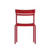 Nash Commercial Grade Steel Stack Chair, Indoor-Outdoor Armless Chair with 2 Slat Back in Red, XU-CH-10318-RED-GG