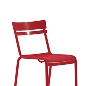 Nash Commercial Grade Steel Stack Chair, Indoor-Outdoor Armless Chair with 2 Slat Back in Red, XU-CH-10318-RED-GG