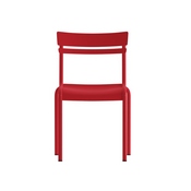 Nash Commercial Grade Steel Stack Chair, Indoor-Outdoor Armless Chair with 2 Slat Back in Red, XU-CH-10318-RED-GG