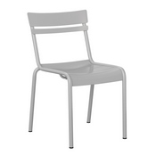Nash Commercial Grade Steel Stack Chair, Indoor-Outdoor Armless Chair with 2 Slat Back in Quicksilver, XU-CH-10318-SIL-GG