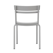 Nash Commercial Grade Steel Stack Chair, Indoor-Outdoor Armless Chair with 2 Slat Back in Quicksilver, XU-CH-10318-SIL-GG