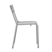 Nash Commercial Grade Steel Stack Chair, Indoor-Outdoor Armless Chair with 2 Slat Back in Quicksilver, XU-CH-10318-SIL-GG
