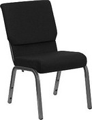 Black Fabric Stacking Chair Silver Vein Frame, ST-60096