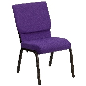 HERCULES Series 18.5''W Stacking Church Chair in Purple Fabric - Gold Vein Frame, XU-CH-60096-PU-GG