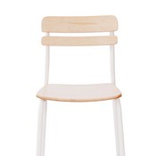 Cyprus Commercial Grade Solid Wood Bar Stool with White Metal Frame and Antique White Finish