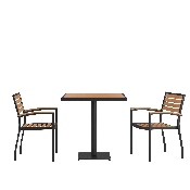Indoor/Outdoor 3 Piece Patio Dining Table Set with 30