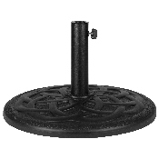 7 Piece All-Weather Deck or Patio Set with 4 Stacking Faux Teak Chairs, 30" x 48" Faux Teak Table, Gray Umbrella & Base, XU-DG-304860364-UB19BGY-GG