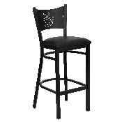 HERCULES Series Black Coffee Back Metal Restaurant Barstool - Black Vinyl Seat, XU-DG-60114-COF-BAR-BLKV-GG