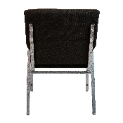 HERCULES Series 21"W Stacking Wood Accent Arm Church Chair in Black Fabric - Silver Vein Frame, XU-DG-60156-BK-GG