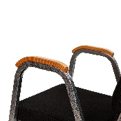 HERCULES Series 21"W Stacking Wood Accent Arm Church Chair in Black Fabric - Silver Vein Frame, XU-DG-60156-BK-GG