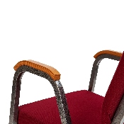 HERCULES Series 21"W Stacking Wood Accent Arm Church Chair in Burgundy Fabric - Silver Vein Frame, XU-DG-60156-BUR-GG
