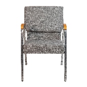 HERCULES Series 21"W Stacking Wood Accent Arm Church Chair in Gray Fabric - Silver Vein Frame, XU-DG-60156-GY-GG