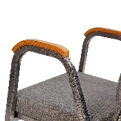 HERCULES Series 21"W Stacking Wood Accent Arm Church Chair in Gray Fabric - Silver Vein Frame, XU-DG-60156-GY-GG