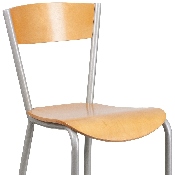 Invincible Series Silver Metal Restaurant Barstool - Natural Wood Back & Seat, XU-DG-60218-NAT-GG