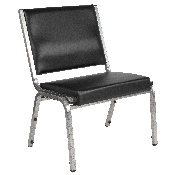 HERCULES Series 1500 lb. Rated Black Antimicrobial Vinyl Bariatric Medical Reception Chair, XU-DG-60442-660-1-BV-GG