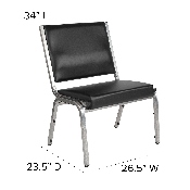 HERCULES Series 1500 lb. Rated Black Antimicrobial Vinyl Bariatric Medical Reception Chair, XU-DG-60442-660-1-BV-GG