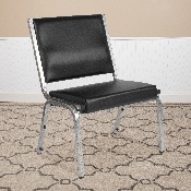 HERCULES Series 1500 lb. Rated Black Antimicrobial Vinyl Bariatric Medical Reception Chair, XU-DG-60442-660-1-BV-GG