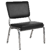 HERCULES Series 1500 lb. Rated Black Antimicrobial Vinyl Bariatric Medical Reception Chair with 3/4 Panel Back, XU-DG-60442-660-2-BV-GG