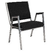 HERCULES Series 1500 lb. Rated Black Antimicrobial Fabric Bariatric Medical Reception Arm Chair, XU-DG-60443-670-1-BK-GG