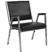 HERCULES Series 1500 lb. Rated Black Antimicrobial Vinyl Bariatric Medical Reception Arm Chair, XU-DG-60443-670-1-BK-VY-GG
