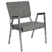 HERCULES Series 1500 lb. Rated Gray Antimicrobial Fabric Bariatric Medical Reception Arm Chair with 3/4 Panel Back, XU-DG-60443-670-2-GY-GG