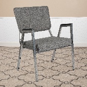 HERCULES Series 1500 lb. Rated Gray Antimicrobial Fabric Bariatric Medical Reception Arm Chair with 3/4 Panel Back, XU-DG-60443-670-2-GY-GG