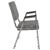 HERCULES Series 1500 lb. Rated Gray Antimicrobial Fabric Bariatric Medical Reception Arm Chair with 3/4 Panel Back, XU-DG-60443-670-2-GY-GG