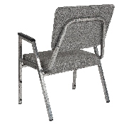 HERCULES Series 1500 lb. Rated Gray Antimicrobial Fabric Bariatric Medical Reception Arm Chair with 3/4 Panel Back, XU-DG-60443-670-2-GY-GG