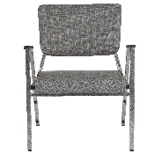HERCULES Series 1500 lb. Rated Gray Antimicrobial Fabric Bariatric Medical Reception Arm Chair with 3/4 Panel Back, XU-DG-60443-670-2-GY-GG