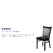 HERCULES Series Black Vertical Back Metal Restaurant Chair - Black Vinyl Seat, XU-DG-6Q2B-VRT-BLKV-GG