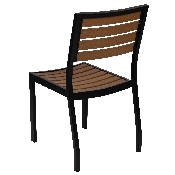 Outdoor Side Chair with Faux Teak Poly Slats, XU-DG-HW6036-GG