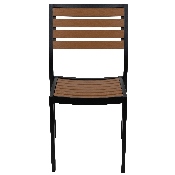 Outdoor Side Chair with Faux Teak Poly Slats, XU-DG-HW6036-GG