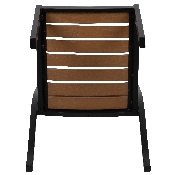 Outdoor Side Chair with Faux Teak Poly Slats, XU-DG-HW6036-GG
