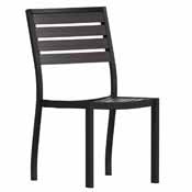 Lark Outdoor Stackable Side Chair with Faux Gray Wash Teak Poly Slats, XU-DG-HW6036-GY-GG
