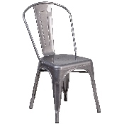 Clear Coated Metal Indoor Stackable Chair, XU-DG-TP001-GG