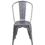 Clear Coated Metal Indoor Stackable Chair, XU-DG-TP001-GG