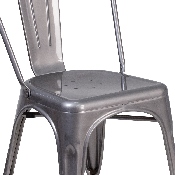 Clear Coated Metal Indoor Stackable Chair, XU-DG-TP001-GG