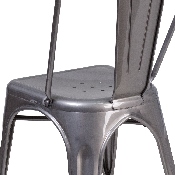 Clear Coated Metal Indoor Stackable Chair, XU-DG-TP001-GG