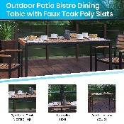 30"x 48" Faux Teak Patio Table, XU-DG-UH3048-GG