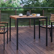 35" SQ Faux Teak Patio Table, XU-DG-UH8100-GG