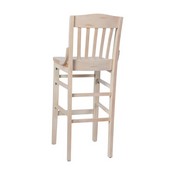 HERCULES School House Back Antique White Wood Restaurant Barstool