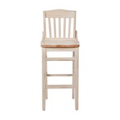 HERCULES School House Back Antique White Wood Restaurant Barstool